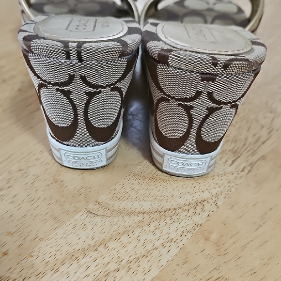 Coach Women's Brown Wedge Sandals - Picture 8 of 14